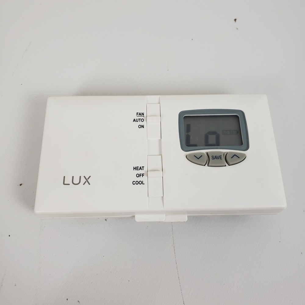 LUX DMH110 Non-Programmable Thermostat White Heat Cool Fan Low Voltage 170124D